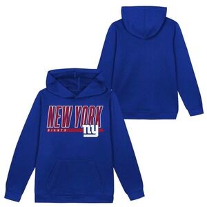NFL Team Apparel Boys New York Giants Blue Pullover Hoodie Size S 6/7